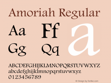 Amoriah Glyph Systems 27-May-2001 Font Sample