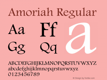 Amoriah Glyph Systems 27-May-2001 Font Sample