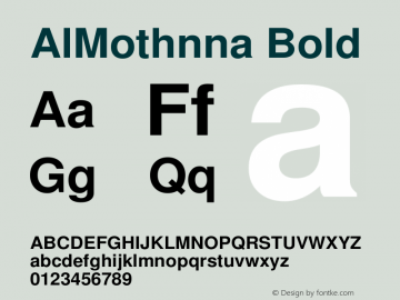 AlMothnna Bold Version 1; May 22, 2003 Font Sample