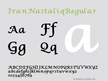 IranNastaliq Version 1.001 Font Sample