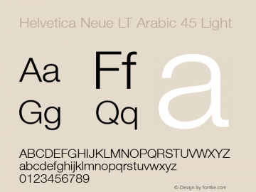 HelveticaNeueLT Arabic 45 Light Version 1.00图片样张