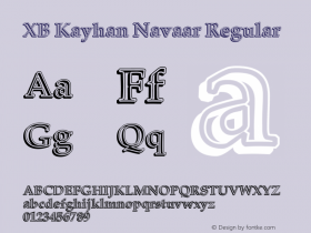 XB Kayhan Navaar Version 7.300 2009 Font Sample