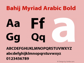 Bahij Myriad Arabic Bold Version 1.10 October 20, 2016 Font Sample