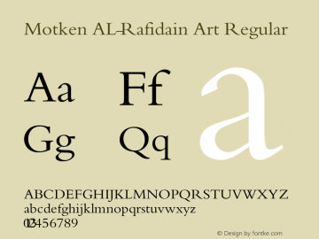 Motken AL-Rafidain Art Version 2.0 Font Sample