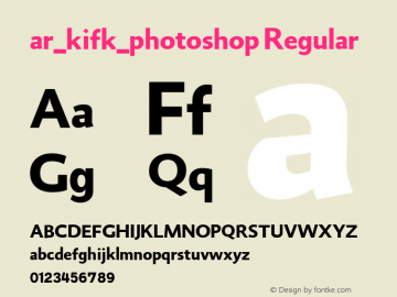 ar_kifk_photoshop Version 1.00 March 10, 2013, initial release Font Sample