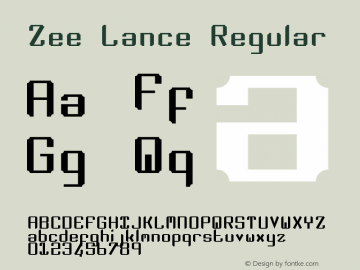 Zee Lance Regular 1 Font Sample