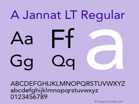 A Jannat LT Version 1.00 July 3, 2008, initial release Font Sample