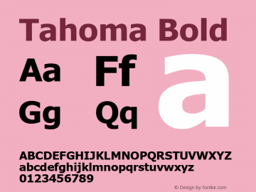 Tahoma Bold Version 3.14 Font Sample