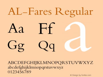 AL-Fares Glyph Systems 27-May-2001 Font Sample