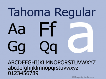 Tahoma Version 3.14 Font Sample