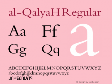 al-QalyaH Glyph Systems 27-May-2001 Font Sample