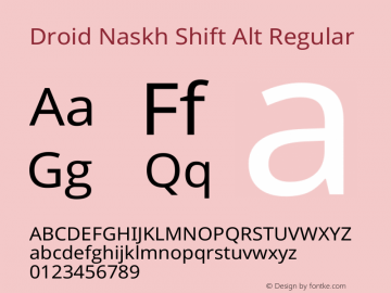 Droid Naskh Shift Alt Version 1.10 Font Sample