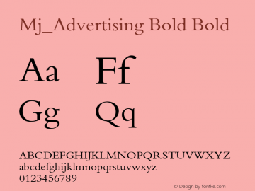 Mj_Advertising Bold Version 2.00 Font Sample