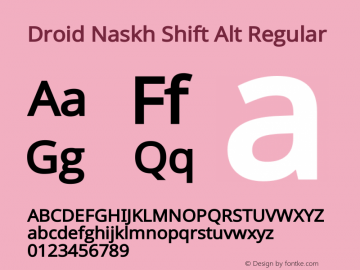 Droid Naskh Shift Alt Version 1.10 Font Sample