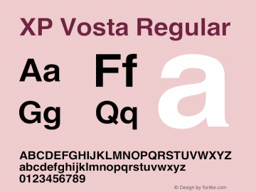 XP Vosta Version 7.004 2007 Font Sample