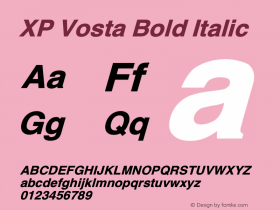 XP Vosta Bold Italic Version 7.004 2007图片样张