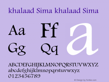 khalaad Sima khalaad Sima Font Sample