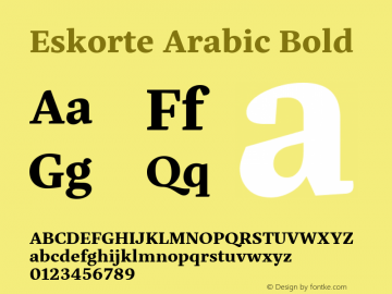 Eskorte Arabic Bold Version 1.000图片样张