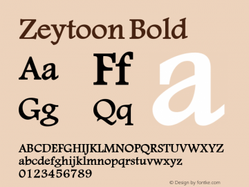 Zeytoon  Bold Macromedia Fontographer 4.1 19/05/02 Font Sample