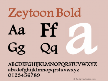 Zeytoon  Bold Macromedia Fontographer 4.1 19/05/02 Font Sample