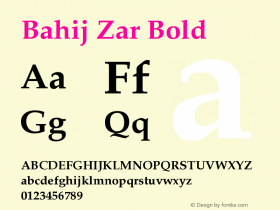 Bahij Zar Bold Version 1.20 October 27, 2016 Font Sample