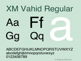 XM Vahid Version 4.000 2007 initial release Font Sample