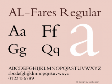 AL-Fares Glyph Systems 27-May-2001 Font Sample