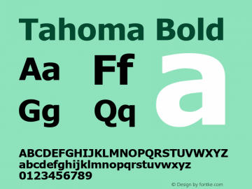 Tahoma Bold Version 3.14 Font Sample