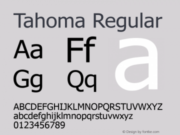 Tahoma Version 3.14 Font Sample