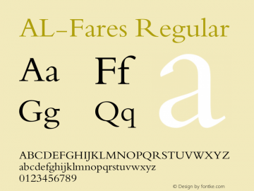 AL-Fares Glyph Systems 27-May-2001 Font Sample