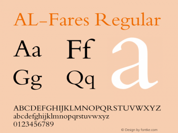 AL-Fares Glyph Systems 27-May-2001 Font Sample