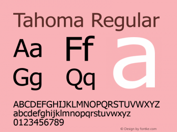 Tahoma Version 3.14 Font Sample