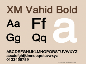 XM Vahid Bold Version 4.000 2007 initial release Font Sample