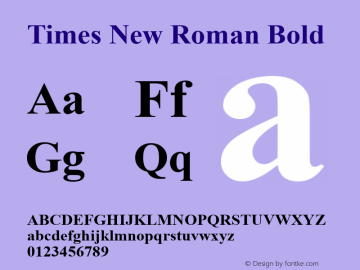 Times New Roman Bold Version 3.00图片样张