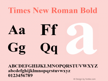 Times New Roman Bold Version 3.00图片样张