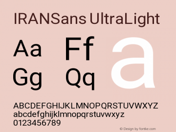 IRANSans UltraLight Version 3.00 June 23, 2015图片样张