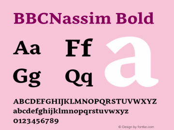 BBCNassim Bold Version 1.511 October 3, 2014 Font Sample