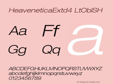 HeaveneticaExtd4 LtOblSH SoHo 1.0 9/16/93 Font Sample