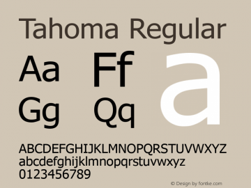 Tahoma Version 1.08 Font Sample