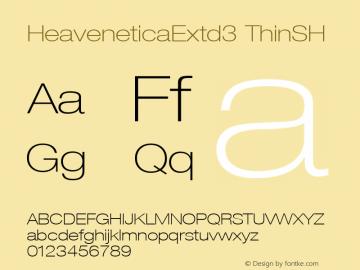 HeaveneticaExtd3 ThinSH SoHo 1.0 9/16/93 Font Sample