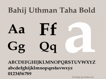 Bahij Uthman Taha Bold Version 1.10 October 26, 2016 Font Sample