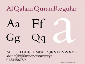 Al Qalam Quran 1.00, July  24, 2008 Font Sample