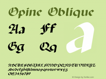 Opine Oblique 1.0 Mon Sep 19 13:11:58 1994 Font Sample