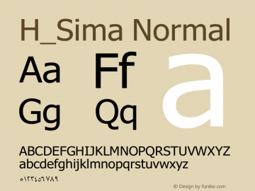 H_Sima Windows Hezare Font Sample