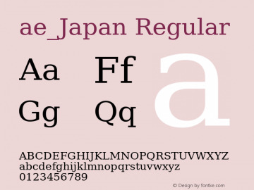 ae_Japan Version 1; May 20, 2003 Font Sample