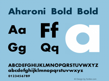 Aharoni Bold Bold Version 1.0 Extracted by ASV http://www.buraks.com/asv Font Sample