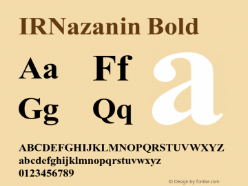 IRNazanin-Bold Version 1.000 Font Sample