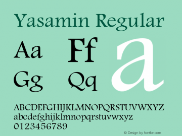 Yasamin 1.0 Font Sample