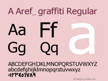 A Aref_ graffiti Version 1.00 December 11, 2011, initial release Font Sample