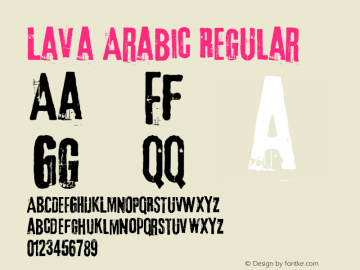 LavaArabic Version 1.00  2013, initial release Font Sample